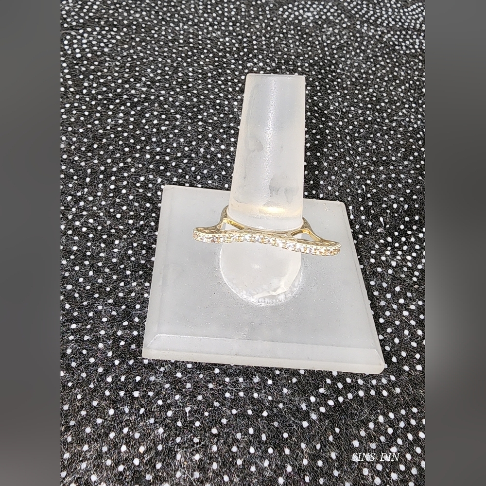 100% 925 WAVE BAR NESTING HEART RING 7.5
